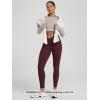 image:imageODODOS Womens Buttery Soft Cross Waist Leggings 25  28 Crossover High Rise Lounge Yoga PantsBurgundy