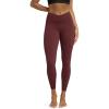 image:imageODODOS Cloud Feeling Ruched Yoga Leggings for Women 25  28 High Waist Crossover Yoga PantsBurgundy