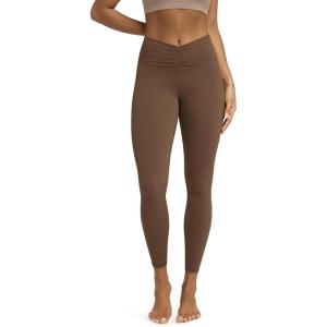 image:imageODODOS Cloud Feeling Ruched Yoga Leggings for Women 25  28 High Waist Crossover Yoga PantsBrunette