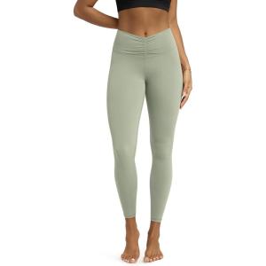 image:imageODODOS Cloud Feeling Ruched Yoga Leggings for Women 25  28 High Waist Crossover Yoga PantsLime Stone