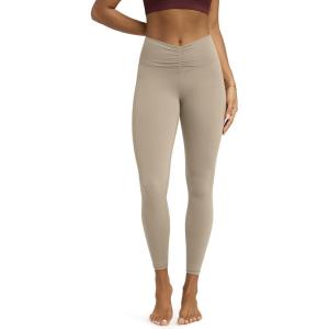 image:imageODODOS Cloud Feeling Ruched Yoga Leggings for Women 25  28 High Waist Crossover Yoga PantsShaker Beige