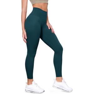 image:imageODODOS Tummy Control Compression Leggings for Women 25  28 High Waist Workout Running Yoga PantsForest Teal
