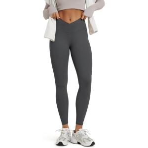 image:imageODODOS Womens Buttery Soft Cross Waist Leggings 25  28 Crossover High Rise Lounge Yoga PantsCharcoal