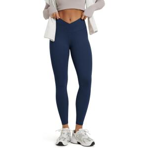 image:imageODODOS Womens Buttery Soft Cross Waist Leggings 25  28 Crossover High Rise Lounge Yoga PantsNavy