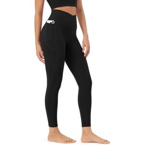 image:imageODODOS Womens Buttery Soft Leggings with StayPut Pockets 25  28 Crossover High Waist Lounge Yoga PantsBlack