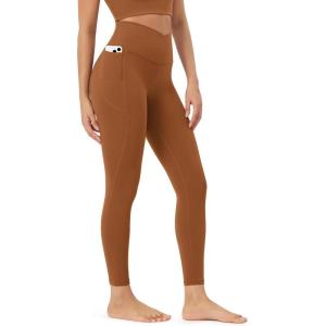 image:imageODODOS Womens Buttery Soft Leggings with StayPut Pockets 25  28 Crossover High Waist Lounge Yoga PantsCaramel