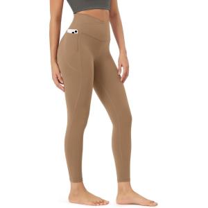 image:imageODODOS Womens Buttery Soft Leggings with StayPut Pockets 25  28 Crossover High Waist Lounge Yoga PantsLight Brown