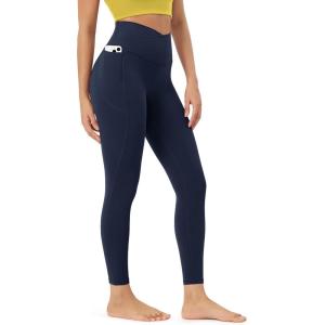 image:imageODODOS Womens Buttery Soft Leggings with StayPut Pockets 25  28 Crossover High Waist Lounge Yoga PantsNavy