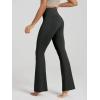 image:imageODODOS Cloud Feeling Crossover Flared Pants with Pockets for Women Cross Waist Bootcut Lounge Yoga Pants 30  32 InseamOnyx Black Grey