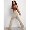 image:imageODODOS Cloud Feeling Crossover Flared Pants with Pockets for Women Cross Waist Bootcut Lounge Yoga Pants 30  32 InseamShaker Beige