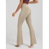 image:imageODODOS Cloud Feeling Crossover Flared Pants with Pockets for Women Cross Waist Bootcut Lounge Yoga Pants 30  32 InseamShaker Beige