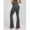 image:imageODODOS Cloud Feeling Crossover High Waist Flared Pants for Women Bootcut Yoga Pants with Back Pocket3032 InseamCharcoal