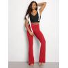 image:imageODODOS Cloud Feeling Crossover High Waist Flared Pants for Women Bootcut Yoga Pants with Back Pocket3032 InseamRed