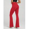 image:imageODODOS Cloud Feeling Crossover High Waist Flared Pants for Women Bootcut Yoga Pants with Back Pocket3032 InseamRed