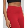 image:imageODODOS Cloud Feeling Crossover High Waist Flared Pants for Women Bootcut Yoga Pants with Back Pocket3032 InseamRed
