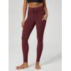 image:imageODODOS Womens Drawstring Tie Pocket Leggings 25  28 High Waist Workout Yoga PantsBurgundy