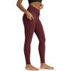 image:imageODODOS Womens Drawstring Tie Pocket Leggings 25  28 High Waist Workout Yoga PantsBurgundy