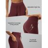 image:imageODODOS Womens Drawstring Tie Pocket Leggings 25  28 High Waist Workout Yoga PantsBurgundy