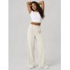 image:imageODODOS Womens HighRise Wide Leg Trousers Adjustable Tailored Stretch Work Pants with Pockets 29 InseamIvory