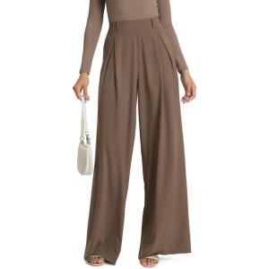 image:imageODODOS Chiffon Flowy Pleated Wide Leg Pants for Women Lightweight High Waist Trouser with Pockets2729 31 InseamEmperador
