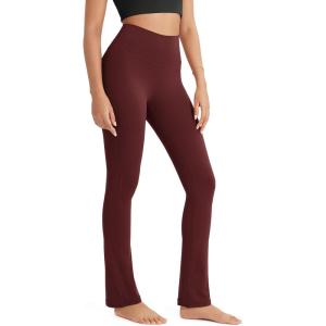 image:imageODODOS Cloud Feeling Straight Leg Pants with Back Pocket for Women High Waist Casual Lounge Yoga Pants 28  30 InseamBurgundy
