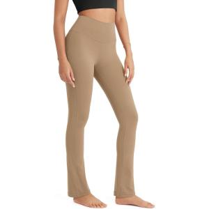 image:imageODODOS Cloud Feeling Straight Leg Pants with Back Pocket for Women High Waist Casual Lounge Yoga Pants 28  30 InseamLight Brown