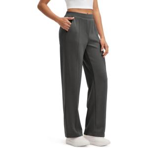 image:imageODODOS Womens Modal Soft Classic Pants Mid Rise PullOn Lounge Casual Work Pants with Pockets 27  29  31 InseamCharcoal