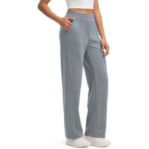 image:imageODODOS Womens Modal Soft Classic Pants Mid Rise PullOn Lounge Casual Work Pants with Pockets 27  29  31 InseamGrey Blue