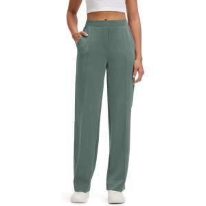 image:imageODODOS Womens Modal Soft Classic Pants Mid Rise PullOn Lounge Casual Work Pants with Pockets 27  29  31 InseamSlate Green