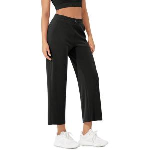 image:imageODODOS Womens Modal Soft Wide Leg Pants with Pockets Adjustable Shockcord High Waist Casual Lounge Pants272931 InseamBlack