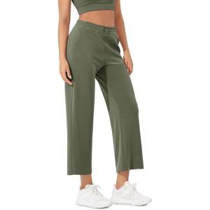 image:imageODODOS Womens Modal Soft Wide Leg Pants with Pockets Adjustable Shockcord High Waist Casual Lounge Pants272931 InseamDark Sage