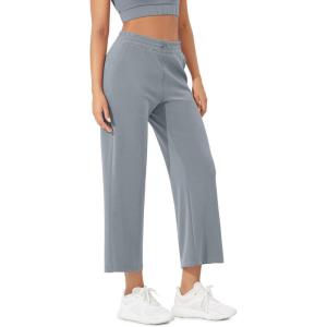 image:imageODODOS Womens Modal Soft Wide Leg Pants with Pockets Adjustable Shockcord High Waist Casual Lounge Pants272931 InseamGrey Blue