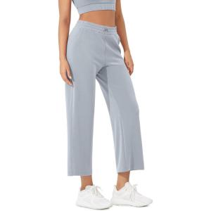 image:imageODODOS Womens Modal Soft Wide Leg Pants with Pockets Adjustable Shockcord High Waist Casual Lounge Pants272931 InseamGrey Dawn