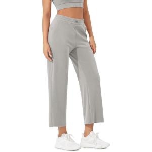 image:imageODODOS Womens Modal Soft Wide Leg Pants with Pockets Adjustable Shockcord High Waist Casual Lounge Pants272931 InseamLight Gray