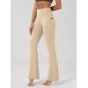 image:imageODODOS Cloud Feeling Flared Pants with Pocket for Women High Waist Casual Bootcut Yoga Pants 3032 InseamBeige