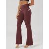 image:imageODODOS Cloud Feeling Flared Pants with Pocket for Women High Waist Casual Bootcut Yoga Pants 3032 InseamBurgundy