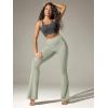 image:imageODODOS Cloud Feeling Flared Pants with Pocket for Women High Waist Casual Bootcut Yoga Pants 3032 InseamLime Stone