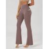 image:imageODODOS Cloud Feeling Flared Pants with Pocket for Women High Waist Casual Bootcut Yoga Pants 3032 InseamPurple Taupe