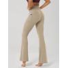image:imageODODOS Cloud Feeling Flared Pants with Pocket for Women High Waist Casual Bootcut Yoga Pants 3032 InseamShaker Beige