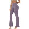 image:imageODODOS Cloud Feeling Flared Pants with Pocket for Women High Waist Casual Bootcut Yoga Pants 3032 InseamAsh Violet