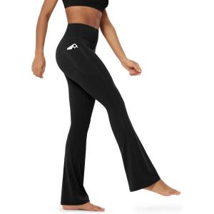 image:imageODODOS Cloud Feeling Flared Pants with Pocket for Women High Waist Casual Bootcut Yoga Pants 3032 InseamBlack