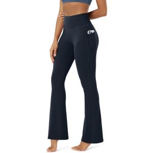 image:imageODODOS Cloud Feeling Flared Pants with Pocket for Women High Waist Casual Bootcut Yoga Pants 3032 InseamDeep Navy