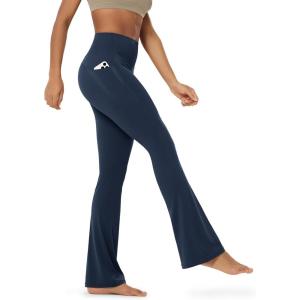 image:imageODODOS Cloud Feeling Flared Pants with Pocket for Women High Waist Casual Bootcut Yoga Pants 3032 InseamNavy