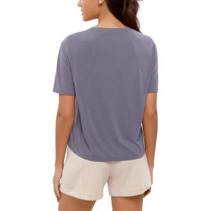image:imageODODOS Modal Soft Short Sleeve Shirts for Women Crew Neck Yoga Tee Casual Workout TopsJacaranda