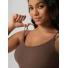 image:imageODODOS Womens Seamless Crop Tank Top  Double Strap RibKnit Soft Lightweight Camisole for Yoga Workout amp Everyday WearBrunette