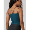 image:imageODODOS Womens Seamless Crop Tank Top  Double Strap RibKnit Soft Lightweight Camisole for Yoga Workout amp Everyday WearTeal