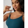 image:imageODODOS Womens Seamless Crop Tank Top  Double Strap RibKnit Soft Lightweight Camisole for Yoga Workout amp Everyday WearTeal