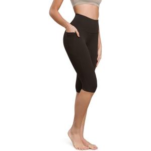image:imageODODOS Buttery Soft Lounge Yoga Capris with Pockets for Women 14  19  21 High Waist Capri LeggingsDark Brown