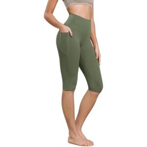 image:imageODODOS Buttery Soft Lounge Yoga Capris with Pockets for Women 14  19  21 High Waist Capri LeggingsDark Olive
