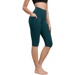 image:imageODODOS Buttery Soft Lounge Yoga Capris with Pockets for Women 14  19  21 High Waist Capri LeggingsForest Teal